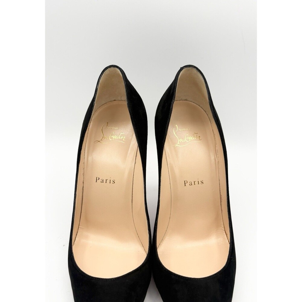Christian Louboutin Black Suede Pigalle Pointed Toe Stiletto Heels Size EU 37.5 - Picture 7 of 10